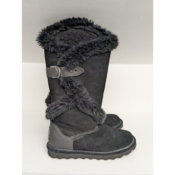 Bearpaw Sheilah 2139W Womens Size 7 Black Suede Slip On Casual Dress Boots - Picture 7 of 10